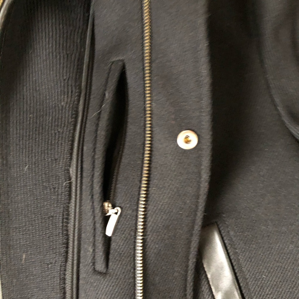Leather trimmed Cole Haan Pea Coat - Picture 4 of 8